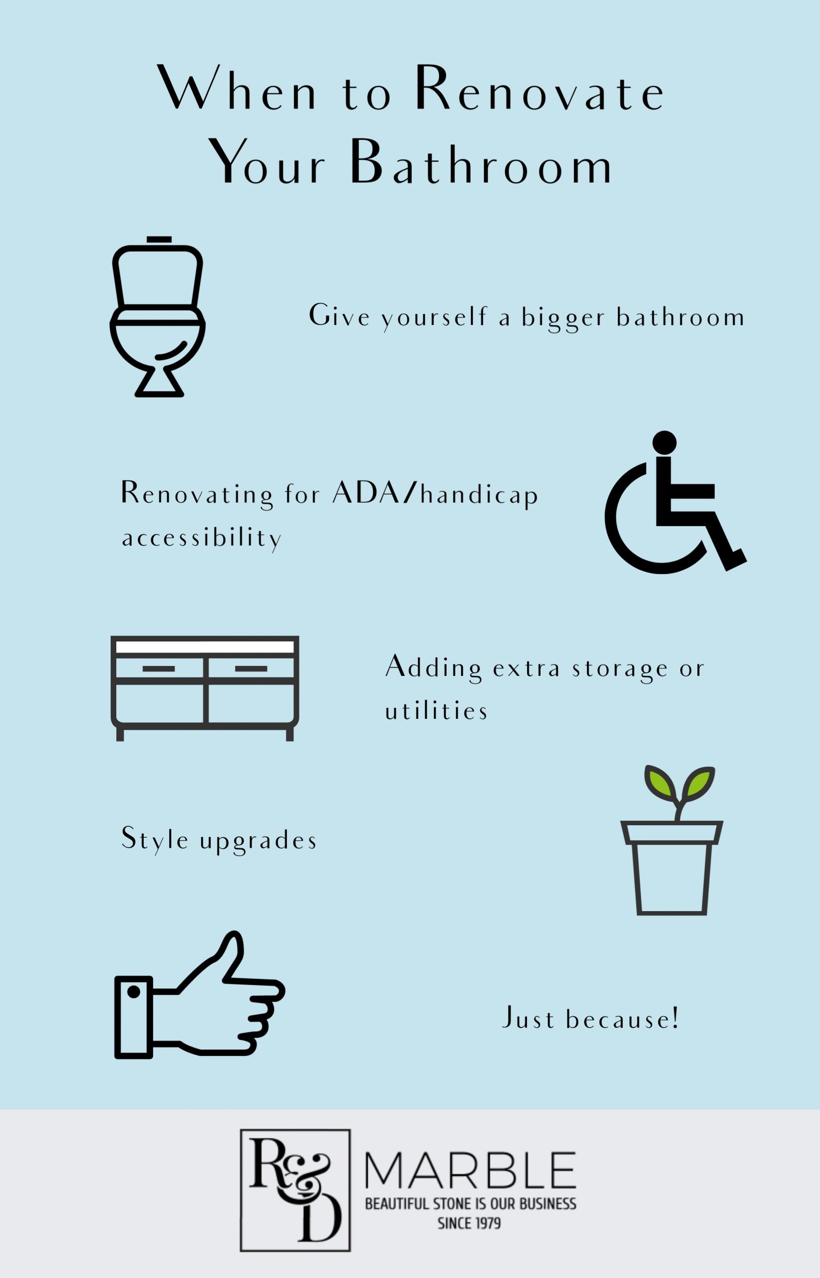5 reasons to renovate your bathroom r&d marble, inc,. montgomery, tx
