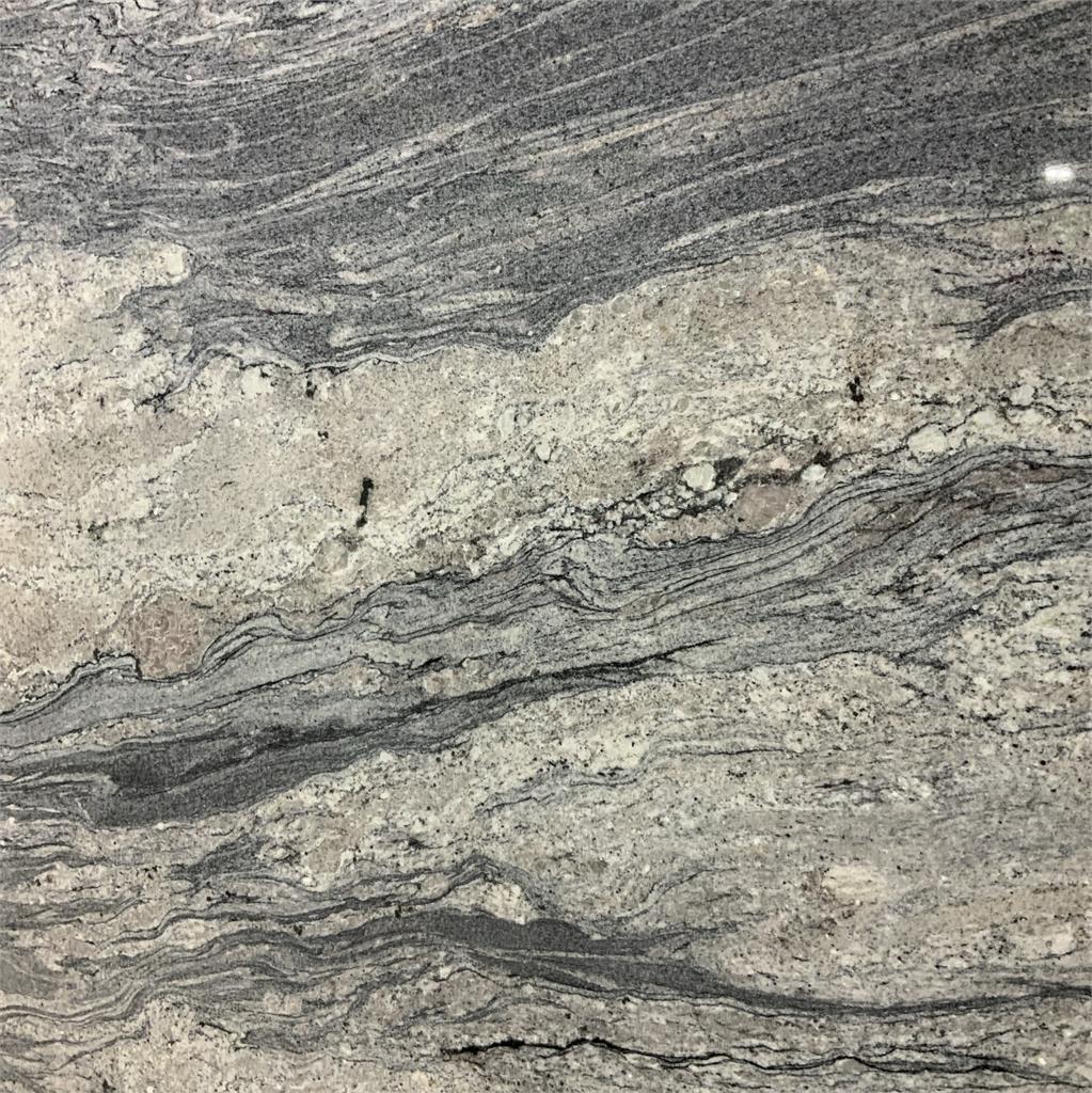 polished granite slab in the shade white wave