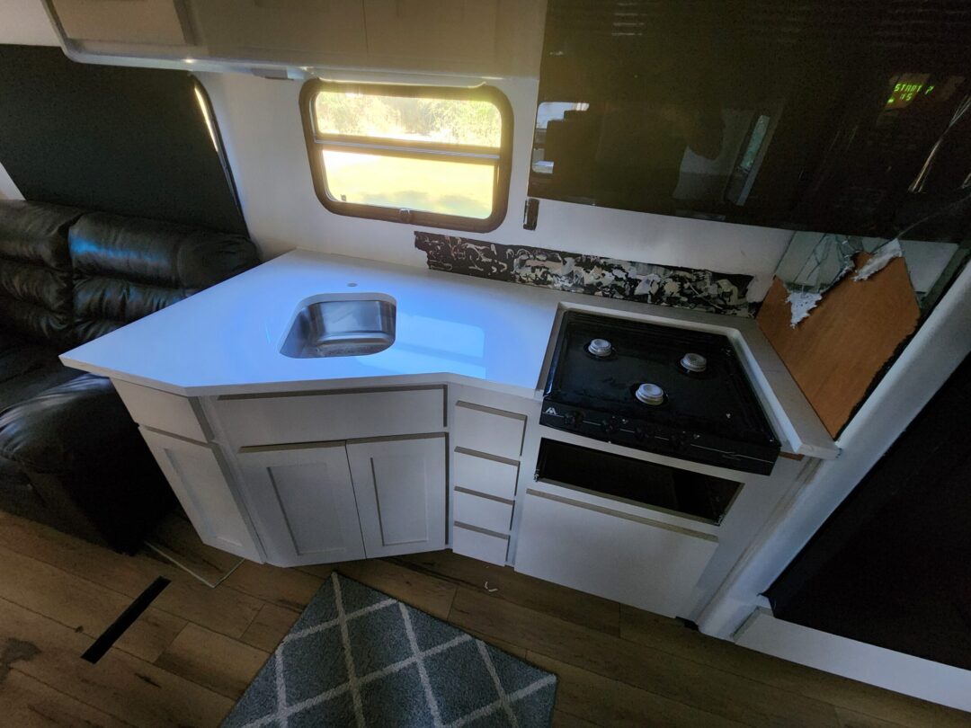 custom compact kitchen countertops in rv