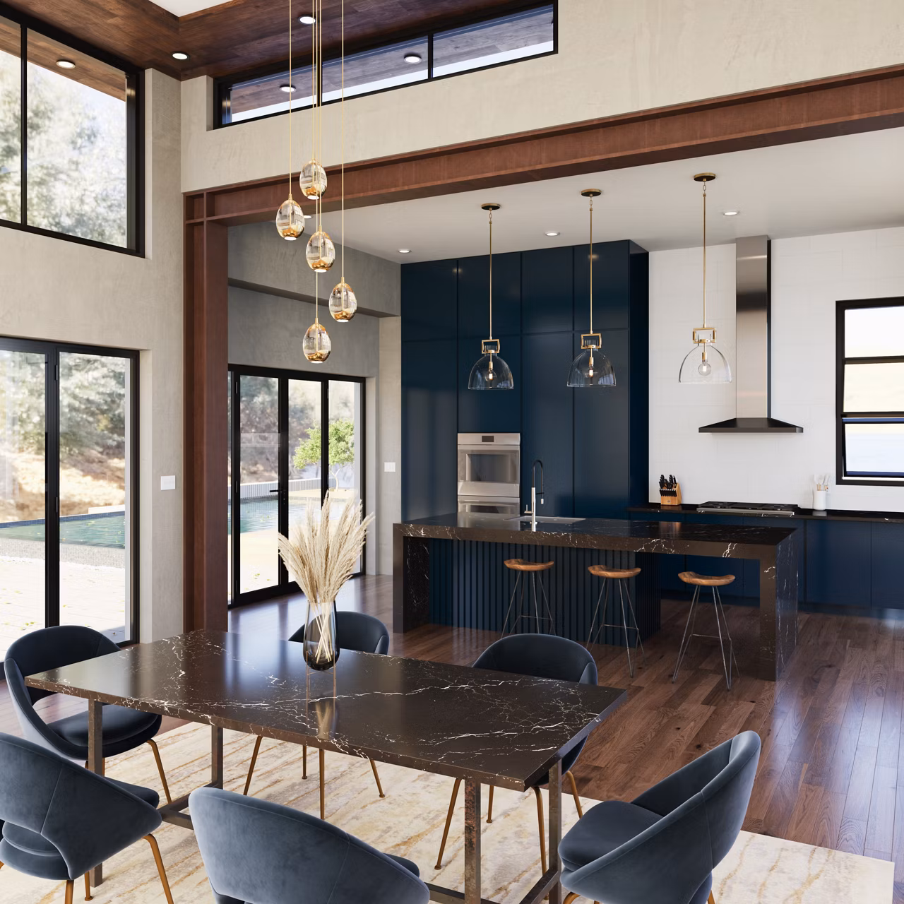 Gallery-tab1 - R & D Marble, Inc. Custom dining table top made with Delamere quartz by Cambria.